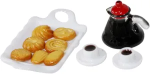 VANZACK 2 Sets Miniature Kitchen Set Functional Tiny Home Mini Coffee Cup Model