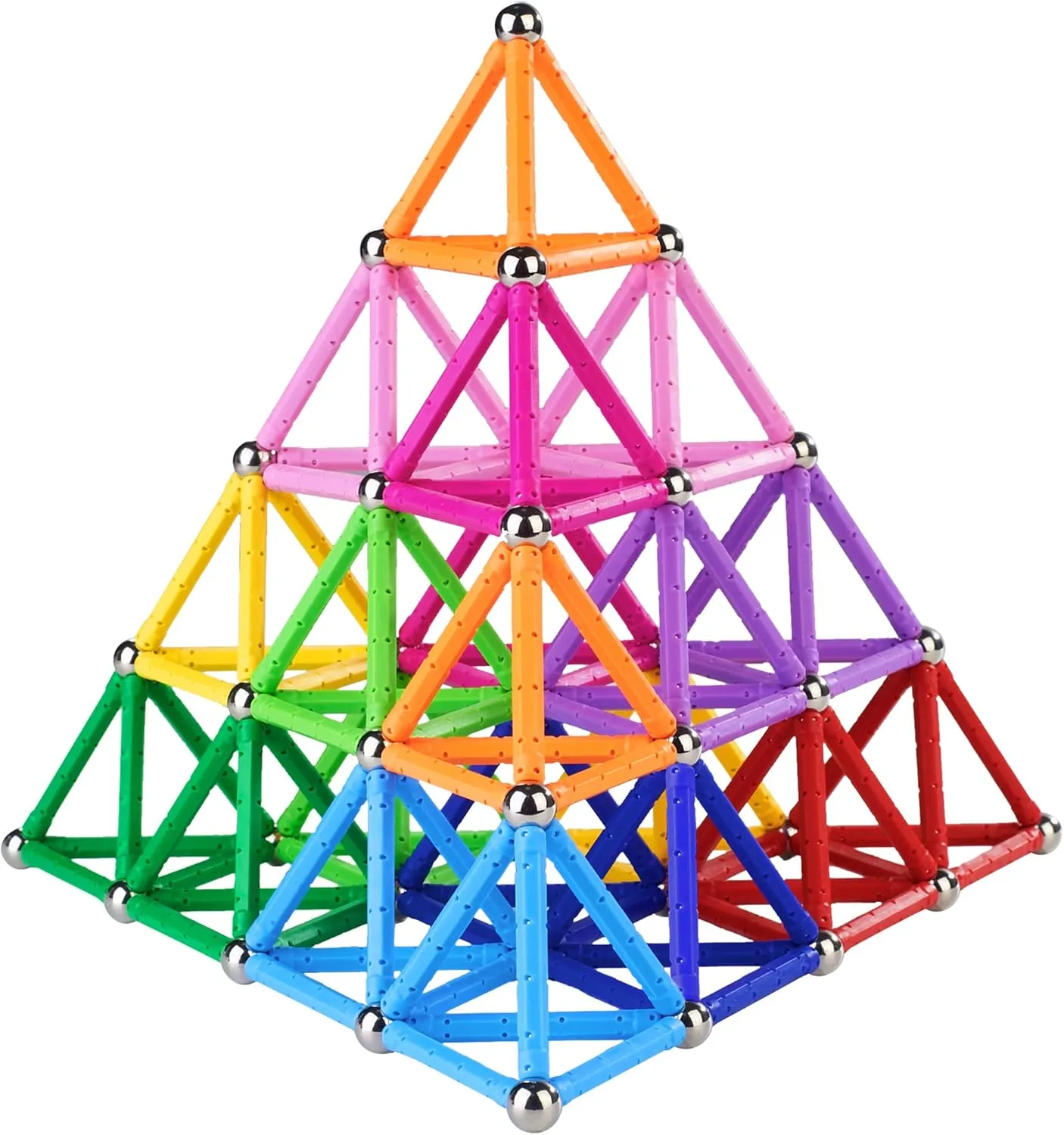Veatree 150 Pcs Magnetic Building Sticks Blocks, 3D Non-Toxic Educational STEM Toys for Kids and Adults, Includes Storage Bag