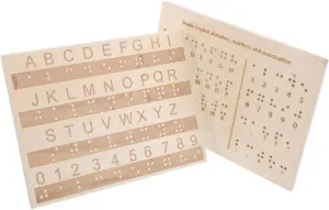 VICASKY 2pcs Braille Alphabet Board Portable Teaching Tool for Blind People Tactile Learning Aid with Raised Dot Enhances Braille Mastery and Teaching Efficiency