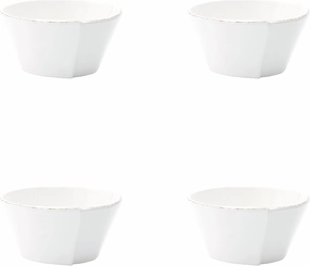 Vietri Italian Lastra Collection Dinnerware Sets (White, Cereal Bowls, Set of 4)