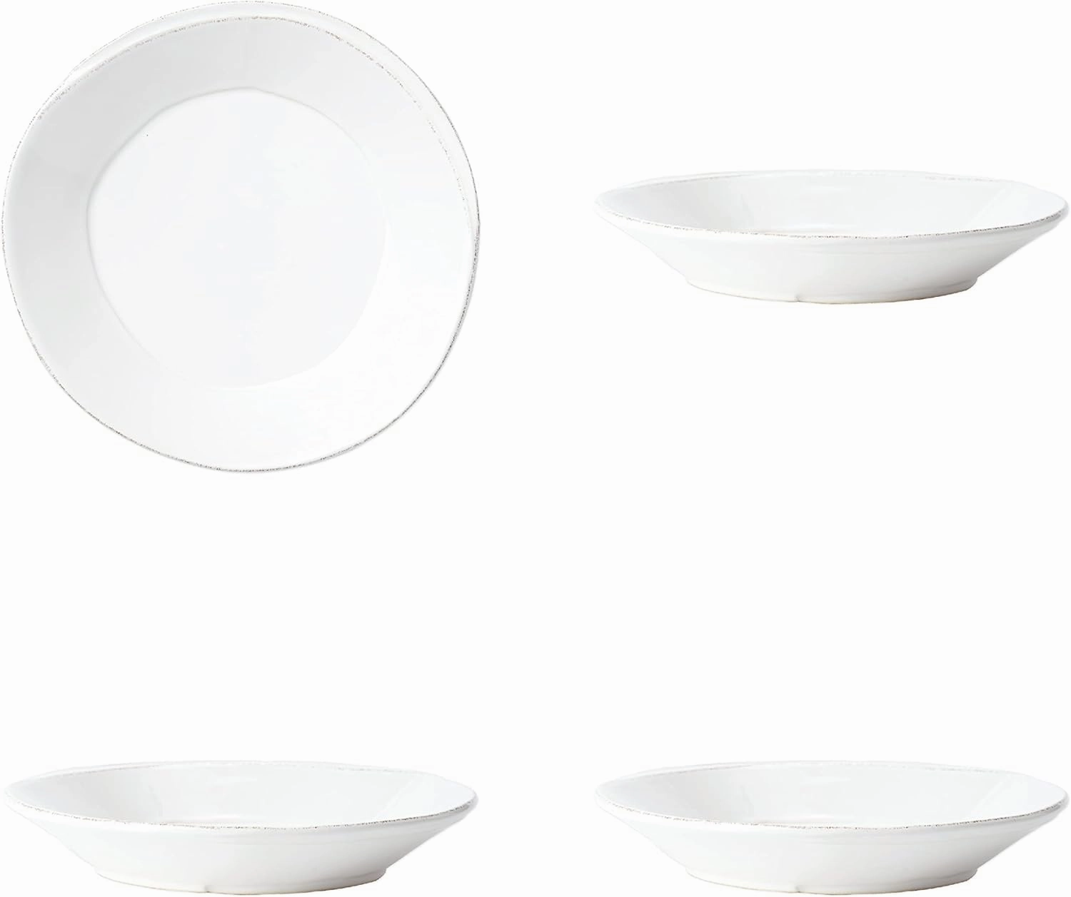 Vietri Italian Lastra Collection Dinnerware Sets (White, Pasta Bowls, Set of 4)