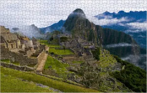 View of The archeological site of Machu Pichu Wooden Puzzles for Adults 1000 Piece Jigsaw Puzzles 30"x 20"