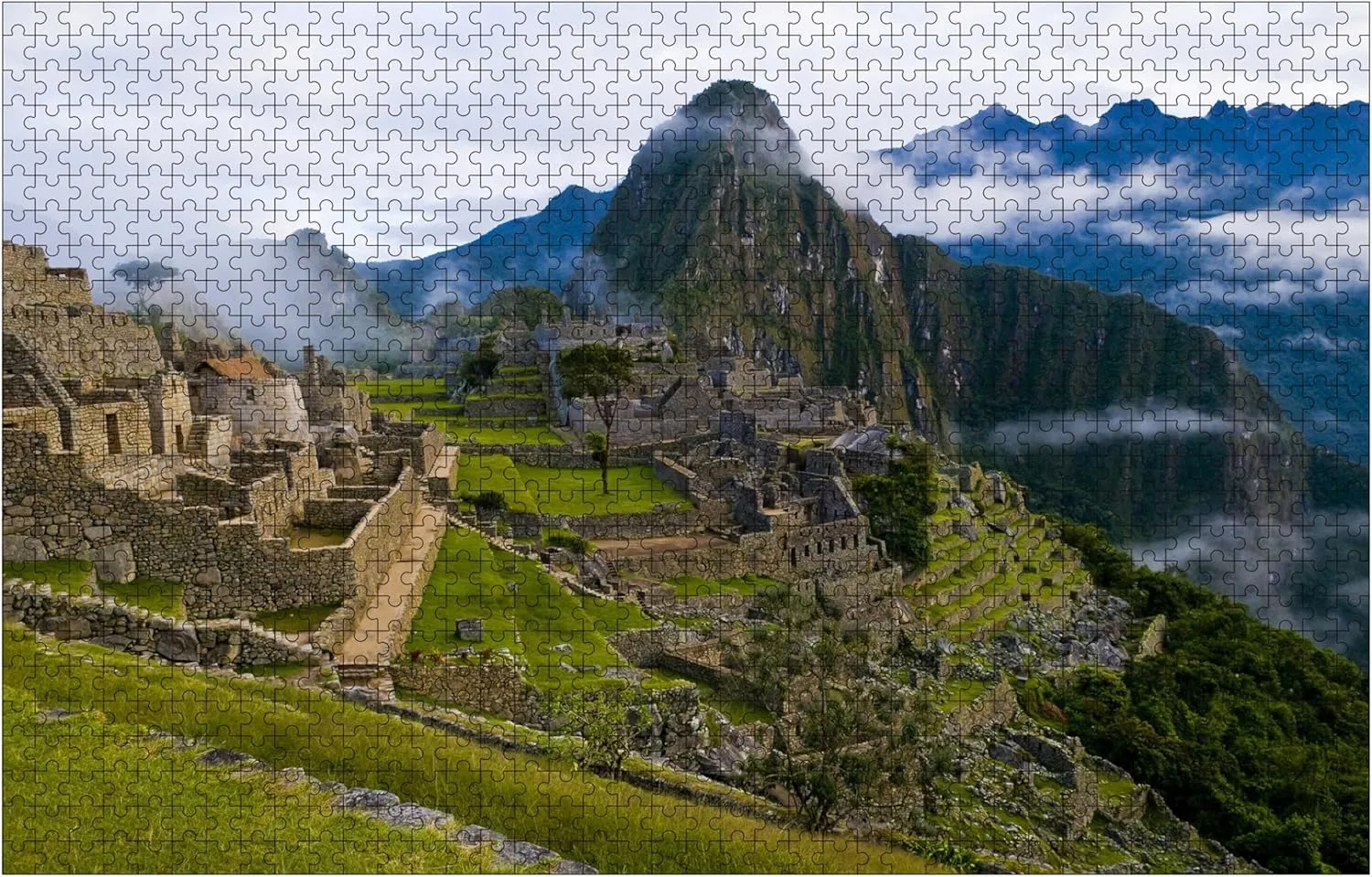 View of The archeological site of Machu Pichu Wooden Puzzles for Adults 1000 Piece Jigsaw Puzzles 30"x 20"