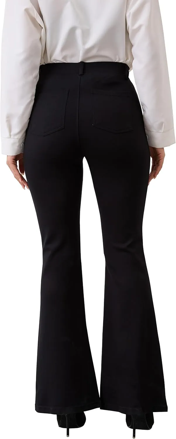 VIMPEP Women’s Classic Yoga Dress Pants High Rise Flare Soft Feeling Pull On Work Yoga Pants for Business Office Work 2102