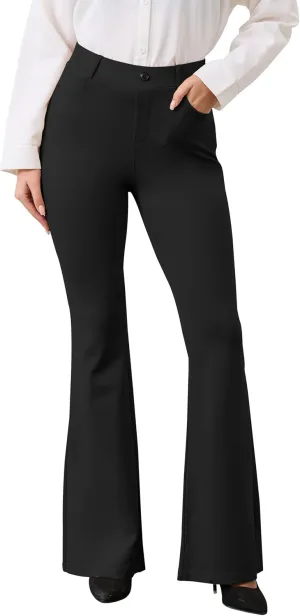 VIMPEP Women’s Classic Yoga Dress Pants High Rise Flare Soft Feeling Pull On Work Yoga Pants for Business Office Work 2102