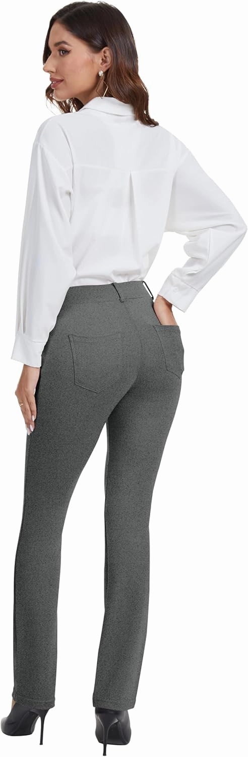 VIMPEP 2024 Fall Women’s Classic Yoga Dress Pants High Rise Straight Soft Feeling Pull On Work Yoga Pants for Casual 2202