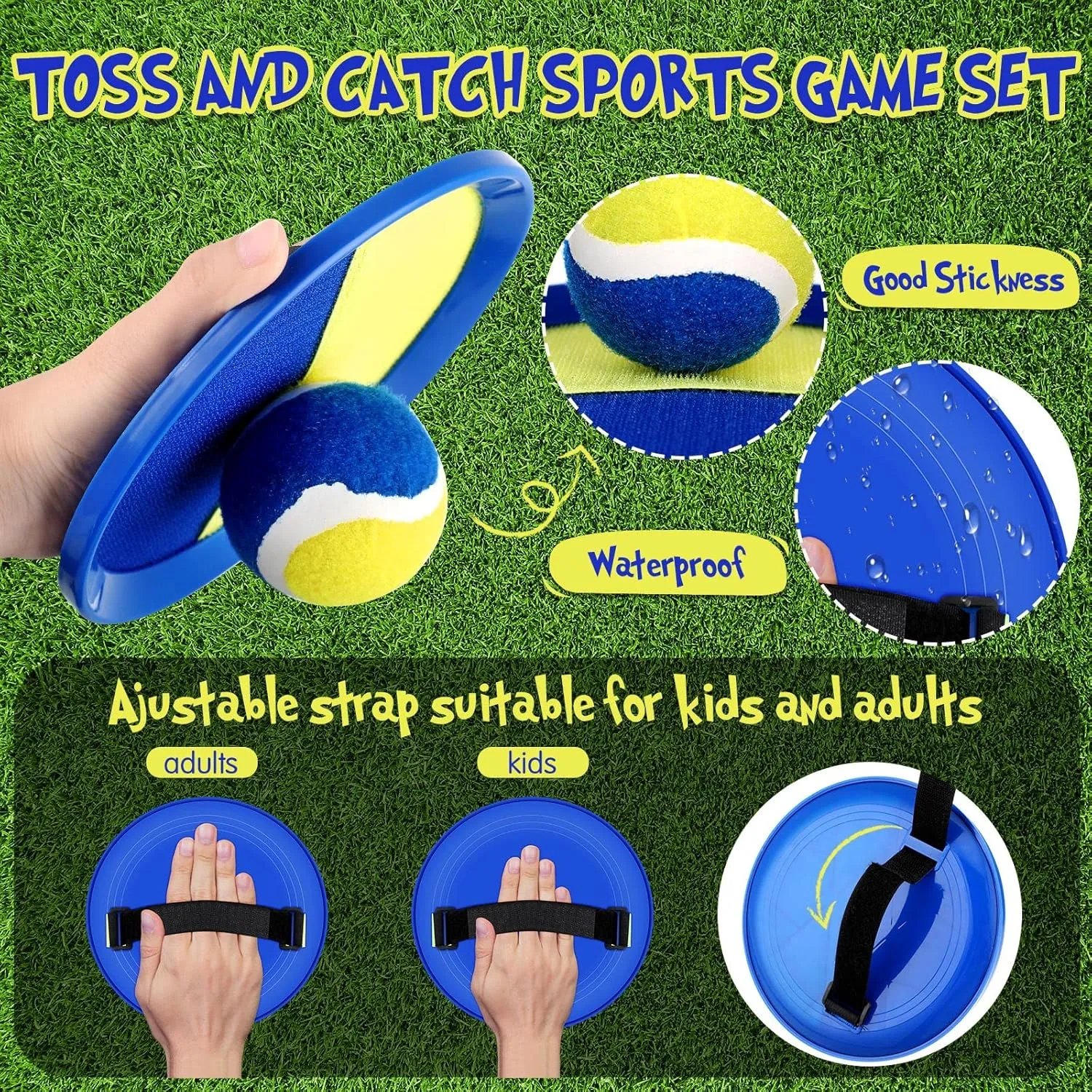 Vinsot Kids Toys Toss and Catch Ball Games 20 Paddles 10 Ball Catch Paddle for Outside Kids Outdoor Games Beach Toys Backyards Yard Lawn Playground Games Family Adults