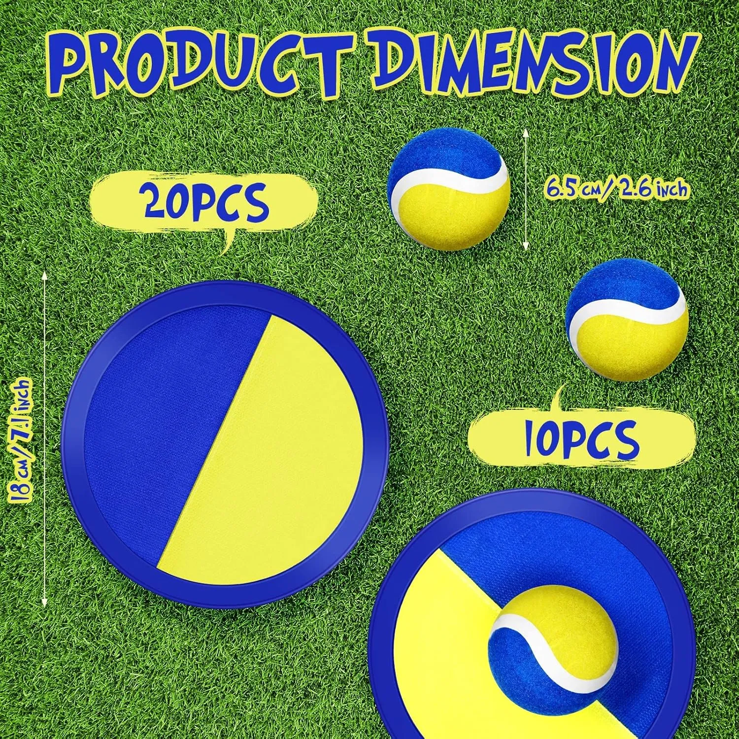 Vinsot Kids Toys Toss and Catch Ball Games 20 Paddles 10 Ball Catch Paddle for Outside Kids Outdoor Games Beach Toys Backyards Yard Lawn Playground Games Family Adults