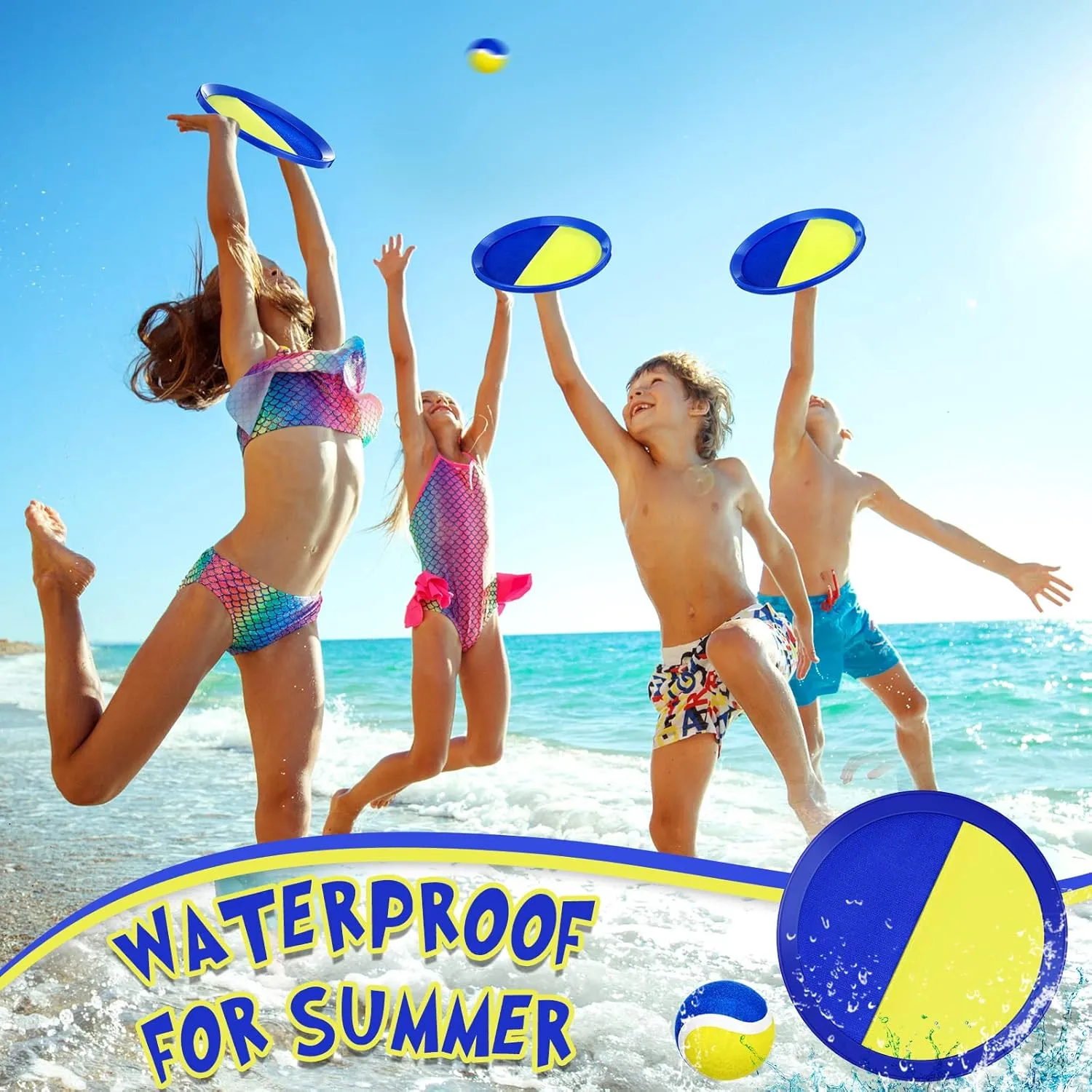 Vinsot Kids Toys Toss and Catch Ball Games 20 Paddles 10 Ball Catch Paddle for Outside Kids Outdoor Games Beach Toys Backyards Yard Lawn Playground Games Family Adults
