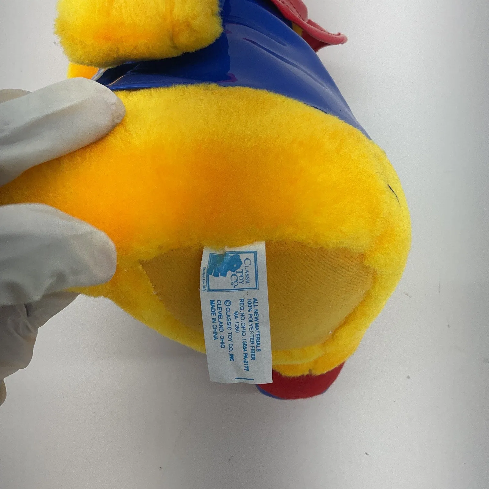 Vintage Classic Toy Co Yellow Teddy in Raincoat Outfit Plush Stuffed Animal