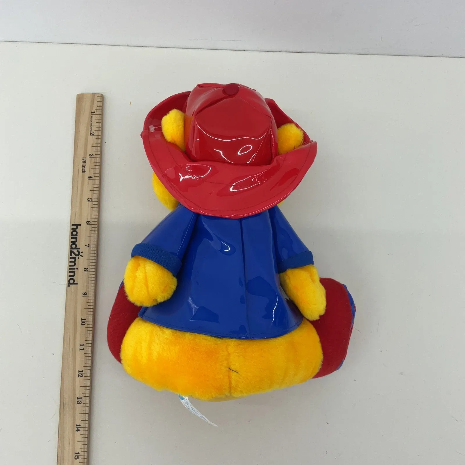 Vintage Classic Toy Co Yellow Teddy in Raincoat Outfit Plush Stuffed Animal