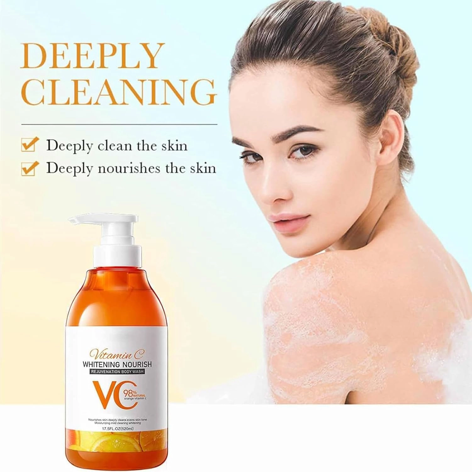 Vitamin C and Lemon 𝗡𝗶𝗮𝗰𝗶𝗻𝗮𝗺𝗶𝗱𝗲 Body Wash - Beauty Shower Gel for Deep Cleansing & Nourishing | 16.9oz (1)