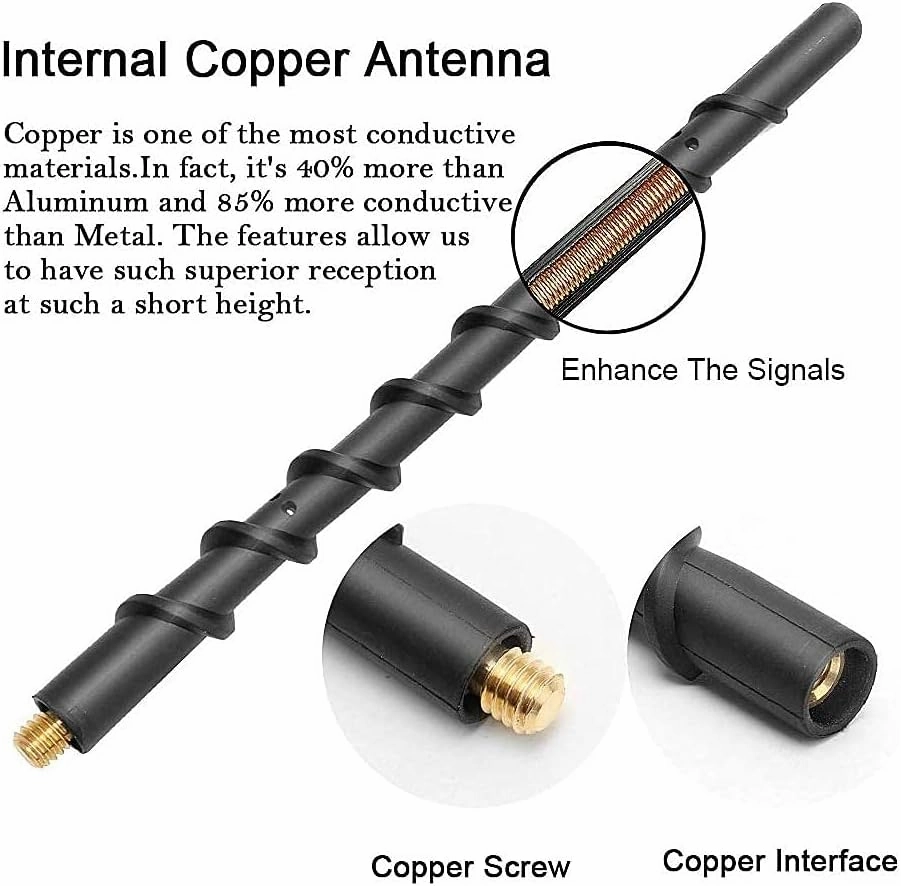 VOFONO 9 inch Antenna for 2007-2025 Jeep Wrangler Gladiator JL JK JT Unlimited Sport Rubicon Sahara Mojave Willys 4xe Wrangler Gladiator Accessories Car Radio Antenna Short Replacement