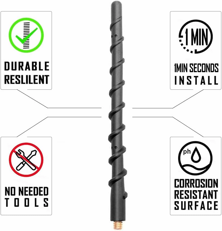 VOFONO 9 inch Antenna for 2007-2025 Jeep Wrangler Gladiator JL JK JT Unlimited Sport Rubicon Sahara Mojave Willys 4xe Wrangler Gladiator Accessories Car Radio Antenna Short Replacement