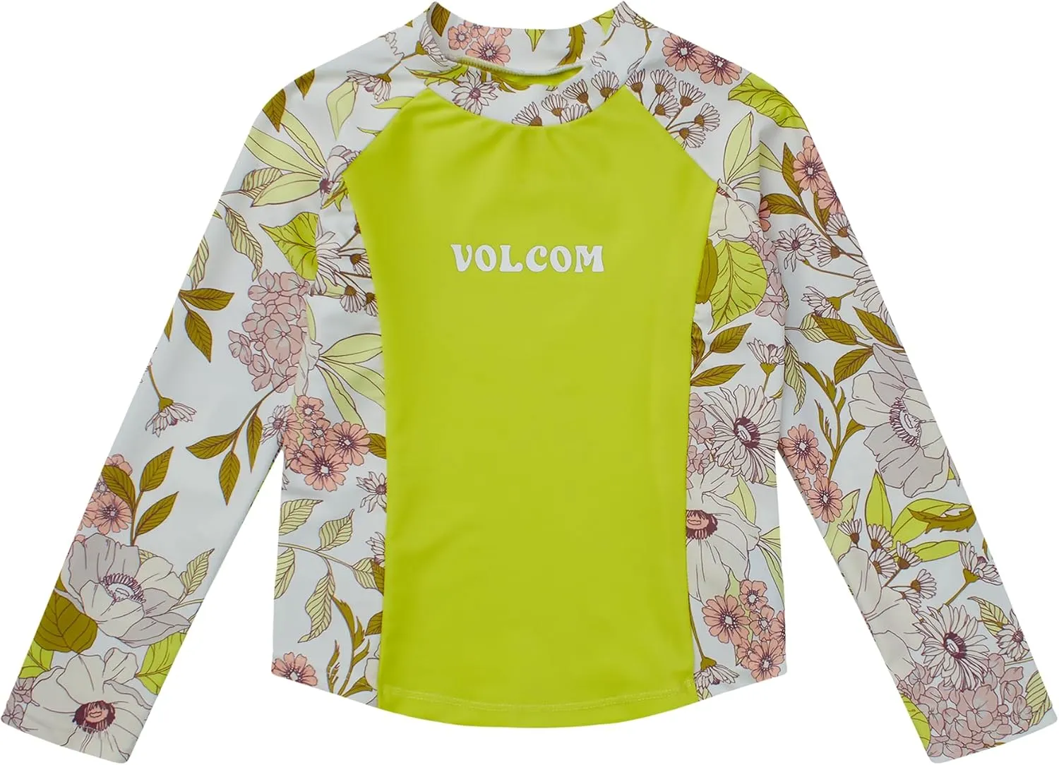 Volcom Girls' Swimsuit Set - 3 Piece UPF50  High Neck Bikini Top, Bikini Bottom and Matching Swim Shorts for Girls (2T-16)