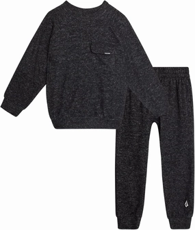 Volcom Boys' Sweatsuit Set - 2 Piece Soft Fleece Crewneck Pullover Sweatshirt and Jogger Pants - Cozy Outfits for Boys 12M-7