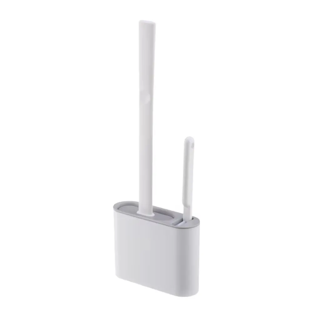 Wall Mounted TPR Toilet Brush With Long Handle Silicone Soft Bristle Brush