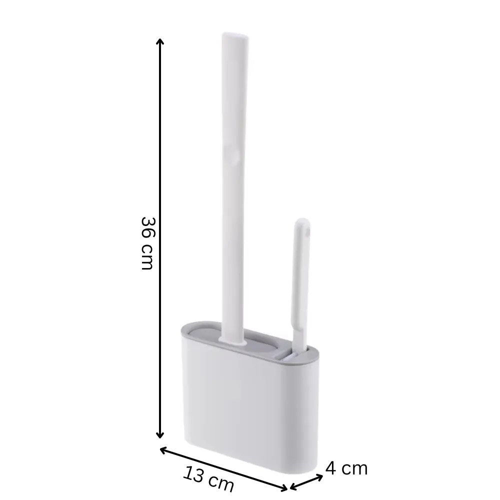 Wall Mounted TPR Toilet Brush With Long Handle Silicone Soft Bristle Brush