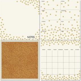 Wall Pops WPE1503 Gold Confetti Organization Kit, White & Off-White