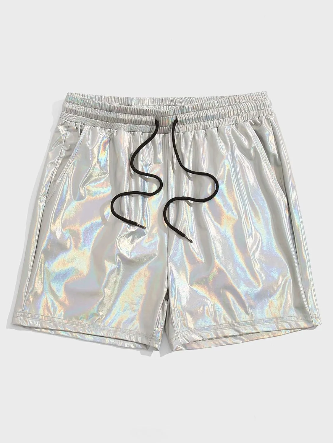 WDIRARA Men's Letter Graphic Print Drawstring Waist Active Track Shorts