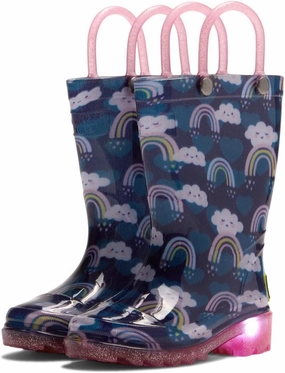 Western Chief Unisex-Child Rainbow Shower Lighted Waterproof Boot (Toddler/Little Kid) Rain