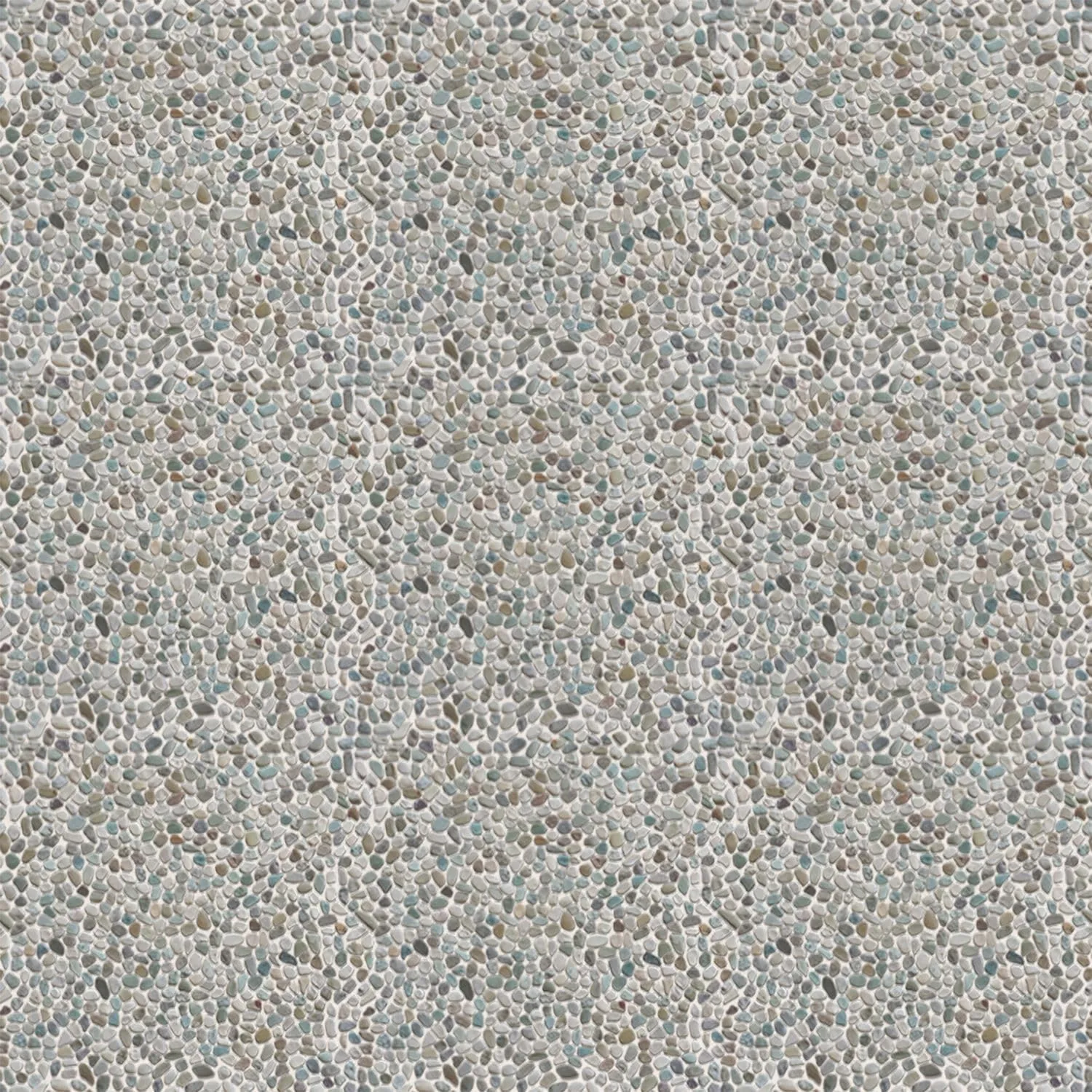 White Green Mini Pebble Mosaic, Tumbled Stone Backsplash Tiles for Kitchen Walls, Shower and Bathroom Floors, and Outdoor Areas (12" X 12")