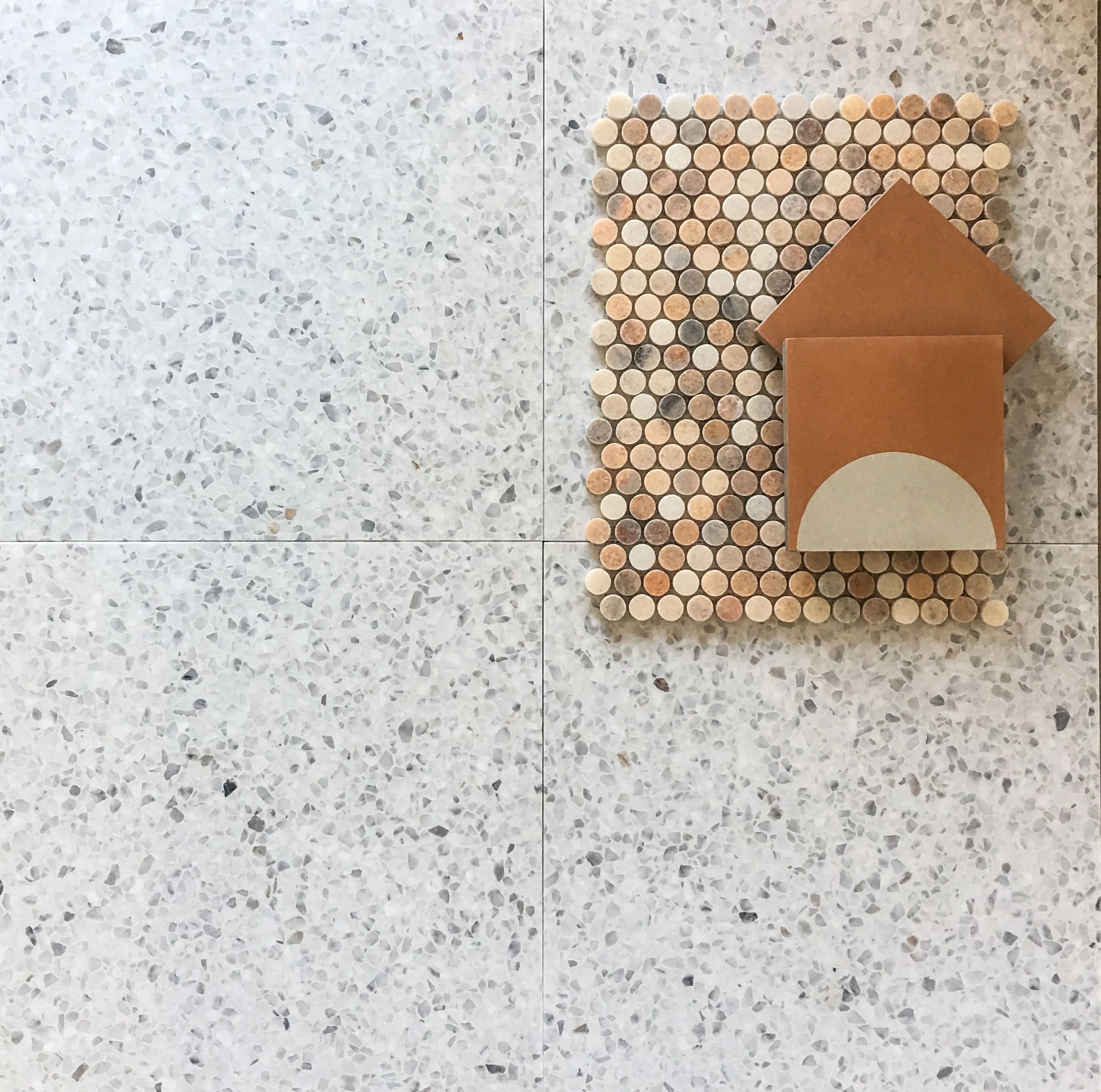 WHITE ITALIAN TERRAZZO TILE
