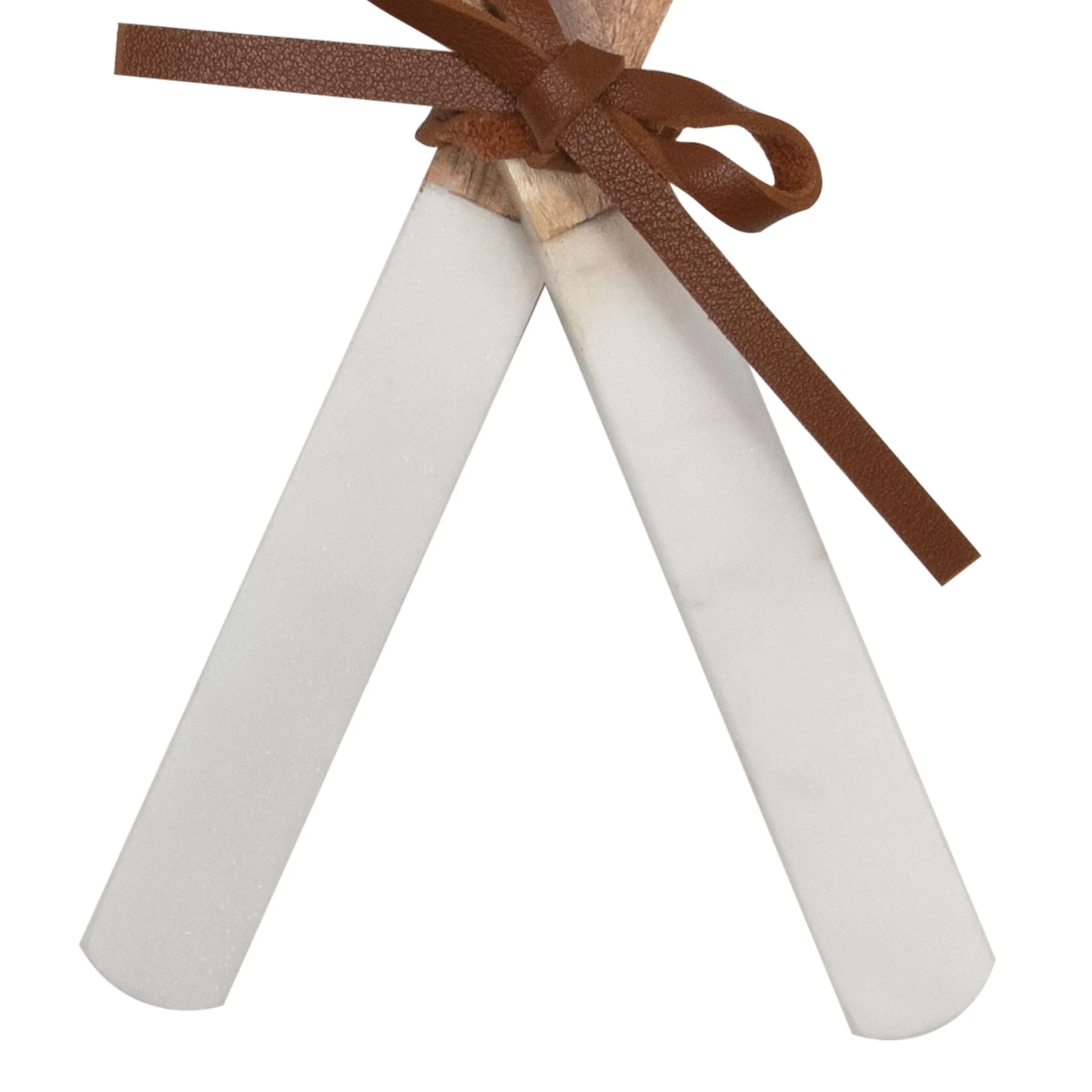 WHITE SET OF 2 MARBLE AND WOOD SERVING UTENSILS (MIN 3)