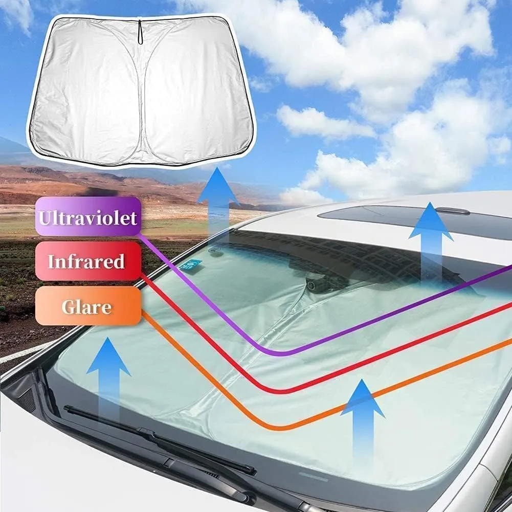 Windscreen Sun Shade for Suzuki Super Vitra Before-2014, Foldable Car Front Windshield Sunshade Sun Protection UV Protection Interior Accessories,Silver