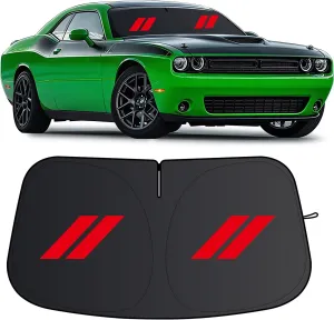 Windshield Sun Shade for Dodge Challenger 2015-2024, 300T Silver Sun Visor Foldable Front Window Sunshade Sun Visor Protector Block UV Rays （2015-2024）