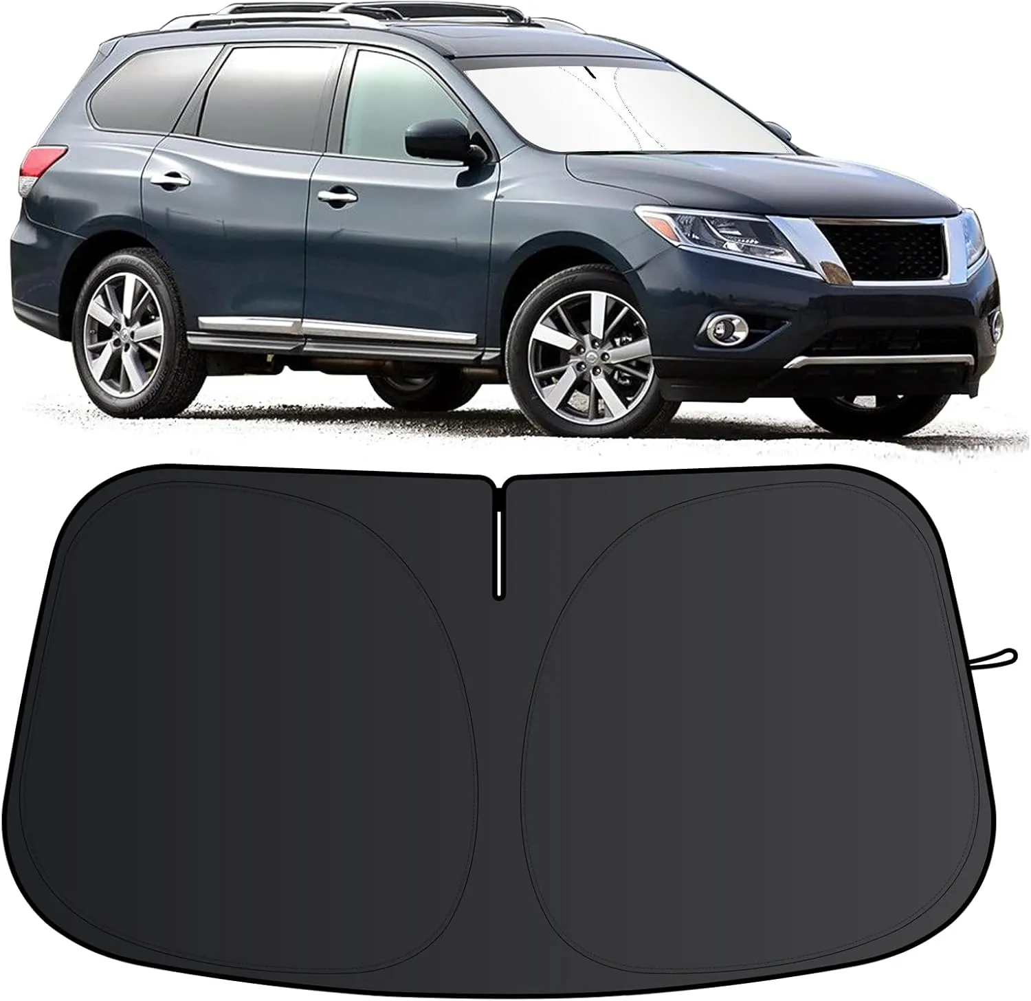 Windshield Sun Shade for Nissan Pathfinder 2013-2020 Foldable Sun Visor Protector for Pathfinder Accessories Sunshade Car Front Window Sunshades Blocks UV Rays