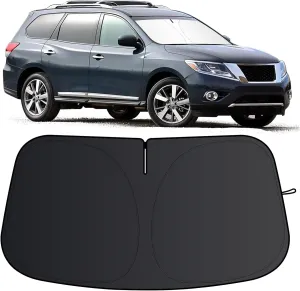 Windshield Sun Shade for Nissan Pathfinder 2013-2020 Foldable Sun Visor Protector for Pathfinder Accessories Sunshade Car Front Window Sunshades Blocks UV Rays