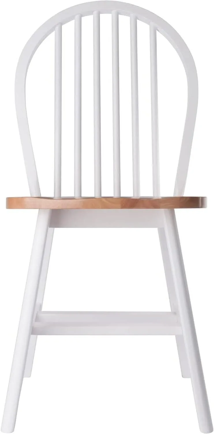 Winsome Windsor 2-Piece Chair Set, Solid Wood, Natural/White Finish