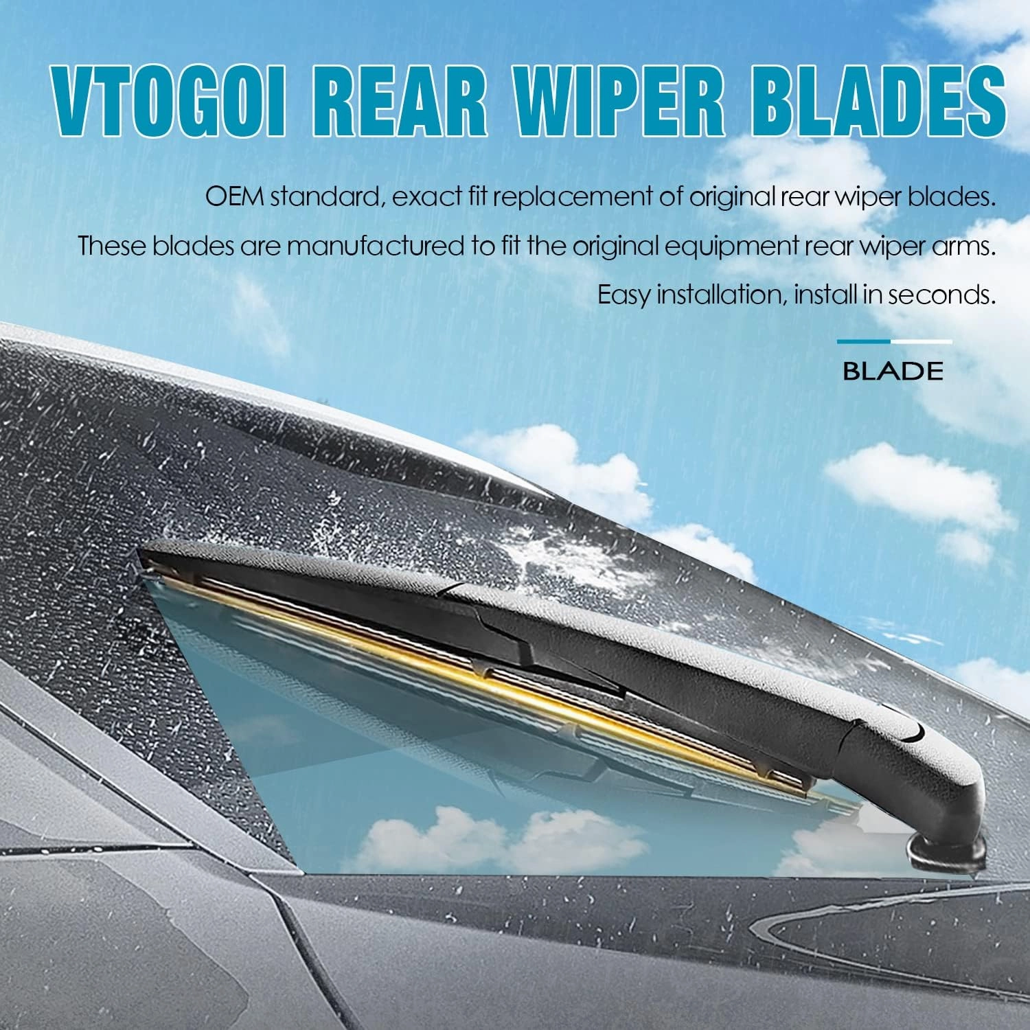 Wiper Blades With Rear Wiper Blades Set For 2008-2016 Chrysler Town & Country Automotive Replacement Windshield Wiper Blades, That Meet OEM Quality Easy DIY Install 26" 20" 16" (Set of 3)