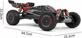 WLtoys xks 124010 55KM/H RC Car Professional Racing Vehicle 1:12 4WD Off-Road Electric High Speed Drift Remote Control Toys for Children(Black 2B)