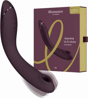 Womanizer OG G Spot Vibrator | Sucker Sex Toy for Women with 12 Intensity Levels | Curved Pleasure Air Technology Dildo Vibrator | Flexible Personal Massager G Spot Stimulator Adult Sex Toy | Purple