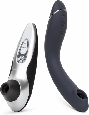 Womanizer OG Slate Pleasure Air G Spot Vibrator & Pro40 Black Clitoris Sucker - Female Sex Toys Bundle