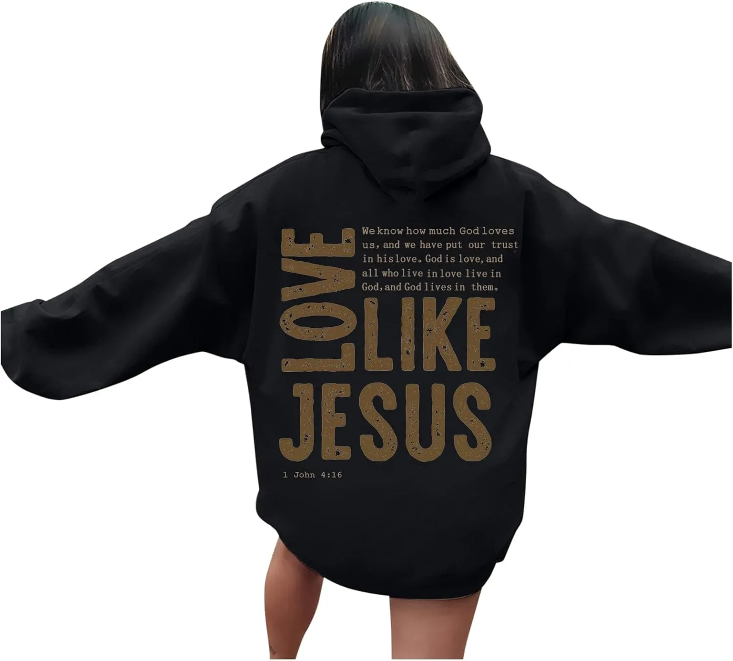 Women Christian Graphic Hoodies Love Like Jesus God Faith Shirts Bible Faith Quote Gifts Shirt Christian Sweatshirt