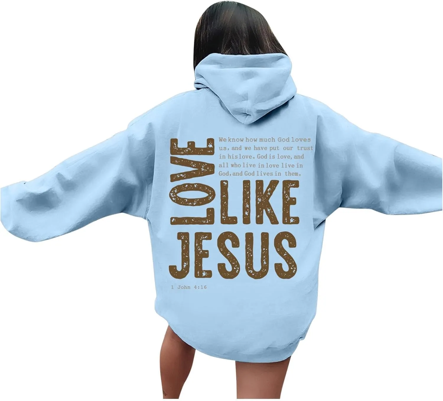 Women Christian Graphic Hoodies Love Like Jesus God Faith Shirts Bible Faith Quote Gifts Shirt Christian Sweatshirt