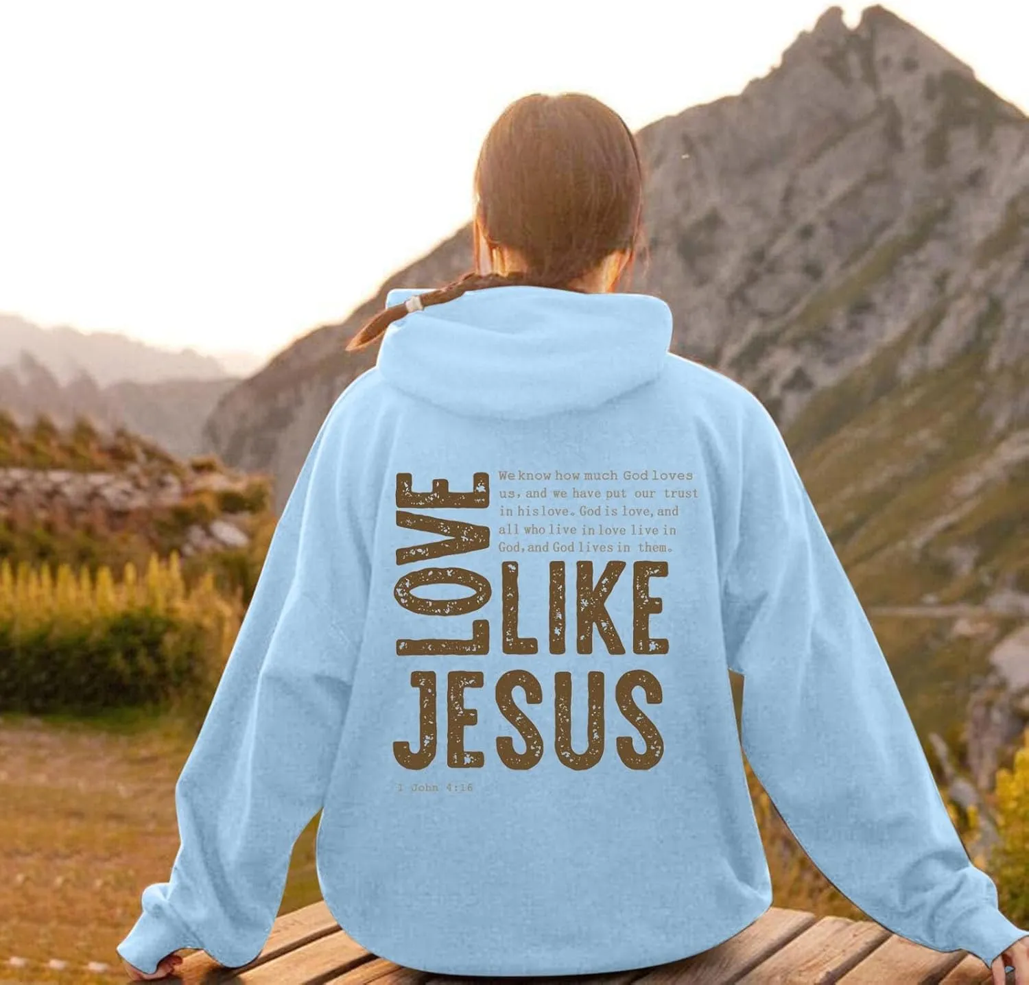 Women Christian Graphic Hoodies Love Like Jesus God Faith Shirts Bible Faith Quote Gifts Shirt Christian Sweatshirt