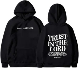 Women Letter Graphic Christian Faith Hoodies Trust In The Lord Faith Over Fear Hoodie Bible Verse Shirt Pull Over