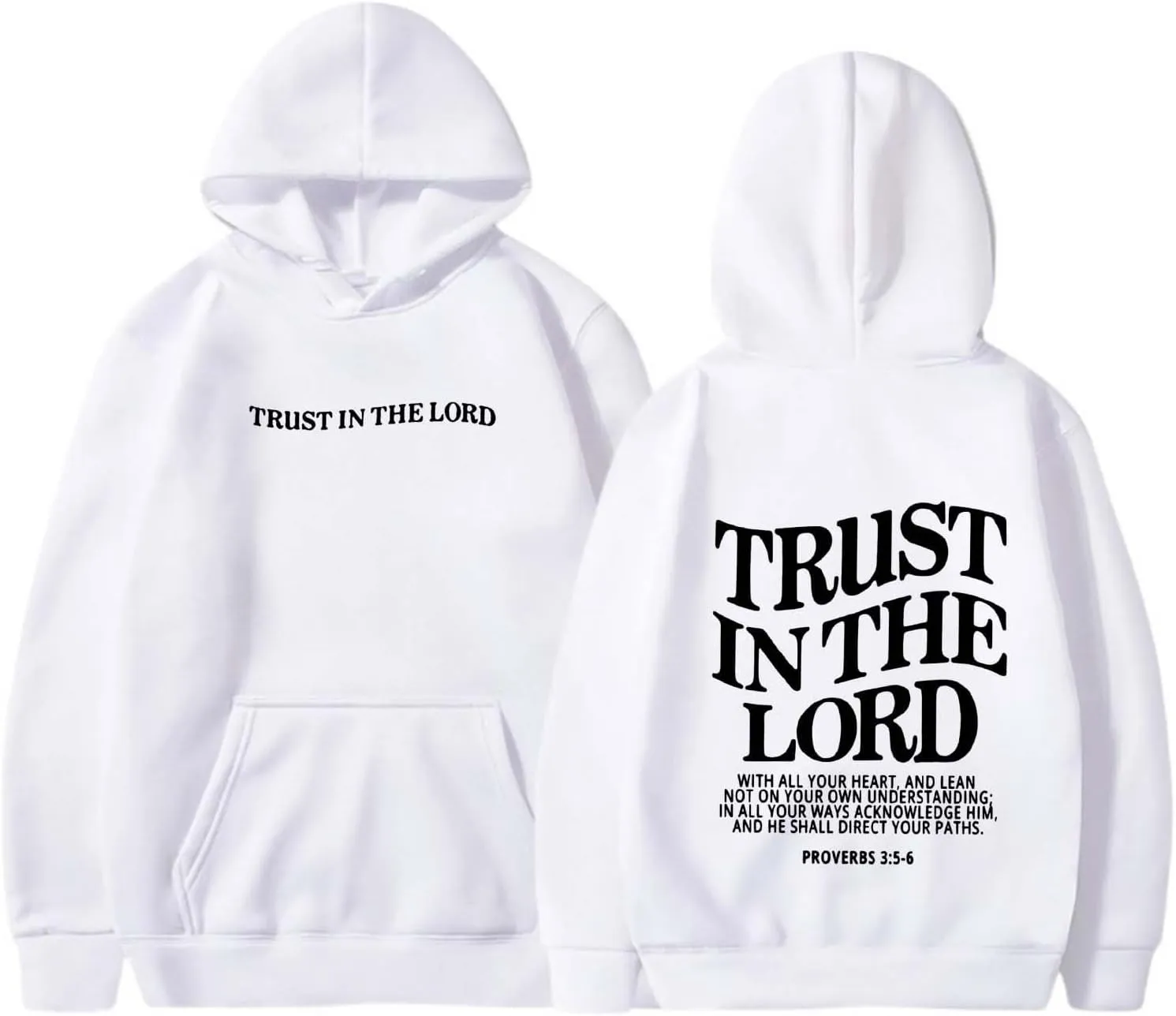 Women Letter Graphic Christian Faith Hoodies Trust In The Lord Faith Over Fear Hoodie Bible Verse Shirt Pull Over