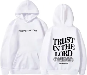Women Letter Graphic Christian Faith Hoodies Trust In The Lord Faith Over Fear Hoodie Bible Verse Shirt Pull Over