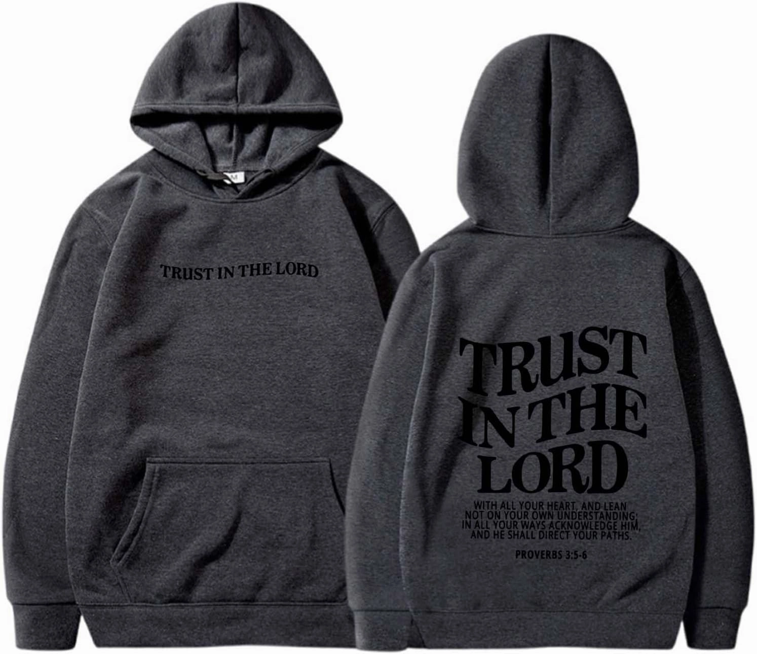 Women Letter Graphic Christian Faith Hoodies Trust In The Lord Faith Over Fear Hoodie Bible Verse Shirt Pull Over