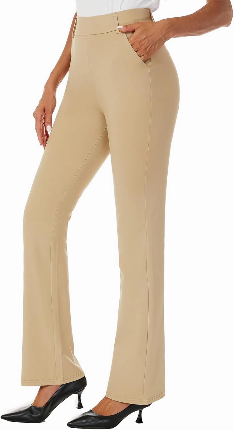 Women's Pull On Barely Bootcut Stretch Dress Pants