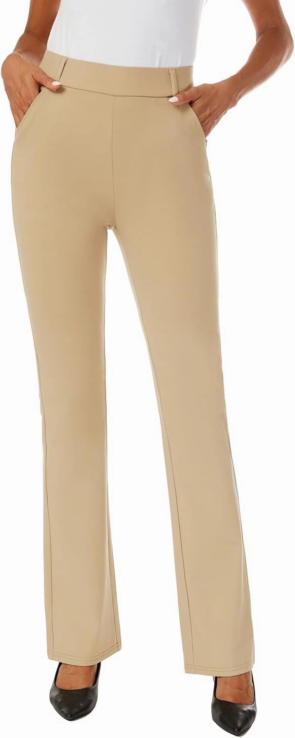 Women's Pull On Barely Bootcut Stretch Dress Pants