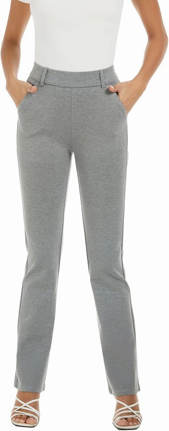 Women's Pull On Barely Bootcut Stretch Dress Pants