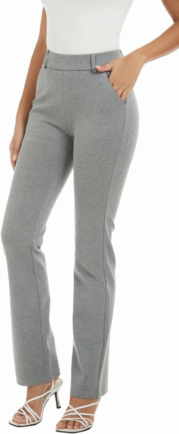 Women's Pull On Barely Bootcut Stretch Dress Pants