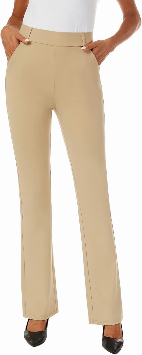 Women's Pull On Barely Bootcut Stretch Dress Pants