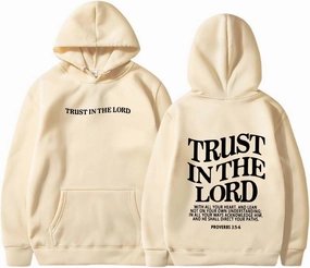 Women's Trust In The Lord Bible Faith Quote Gifts Faith Hoodie Graphic Bible Verse Oversize Preppy Inspirational